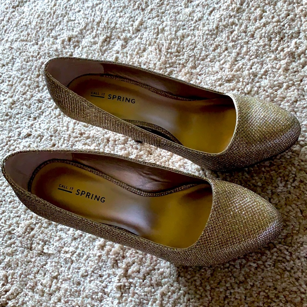 Golden bridal heels